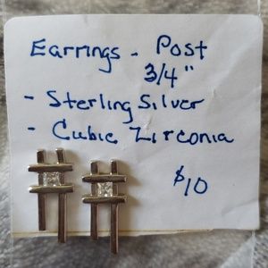2/$8 Silver Post Earrings